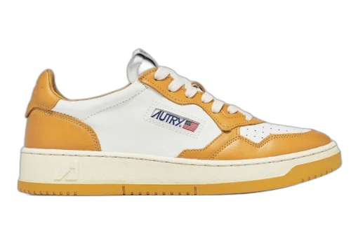 Autry Medalist Leather Low Yellow White