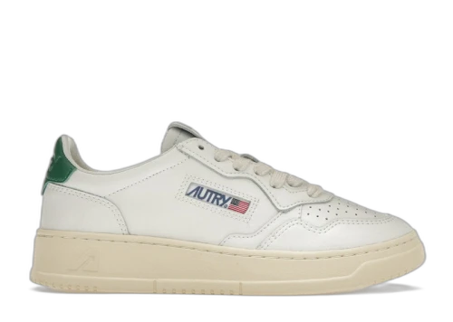 Autry Medalist Leather Low White Green (Women's)