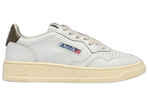 Autry Medalist Leather Low White Chocolate Leather (Women's)