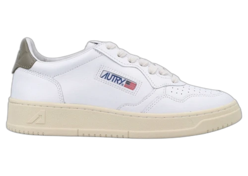 Autry Medalist Leather Low White Covert Green (Women's)