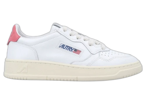 Autry Medalist Leather Low White Tearose (Women's)