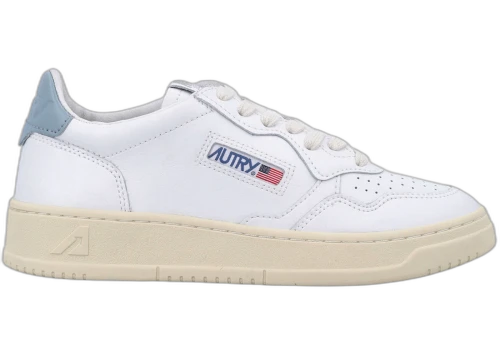 Autry Medalist Leather Low White Silver Blue (Women's)