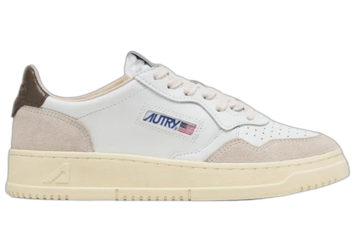 Autry Medalist Leather Low White Teak (Women's)