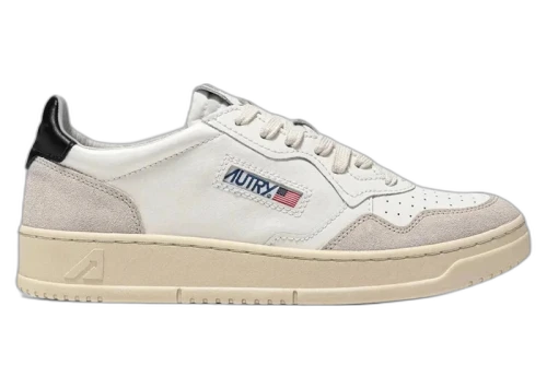 Autry Medalist Leather Low White Black Beige (Women's)
