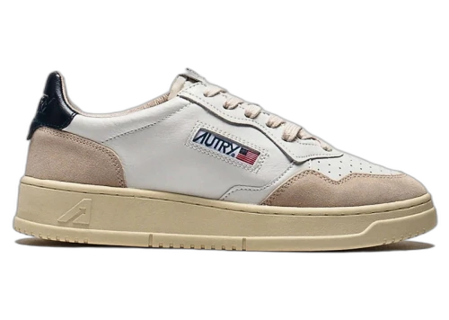 Autry Medalist Leather Low White Blue (Women's)