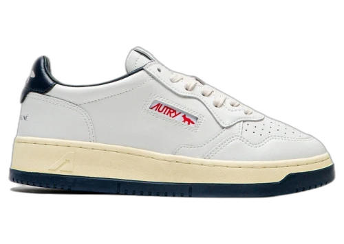 Autry Medalist Leather Low Maison Kitsuné White Navy (Women's)