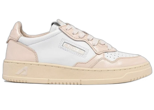 Autry Medalist Low White Light Pink Patenet Leather (Women's)