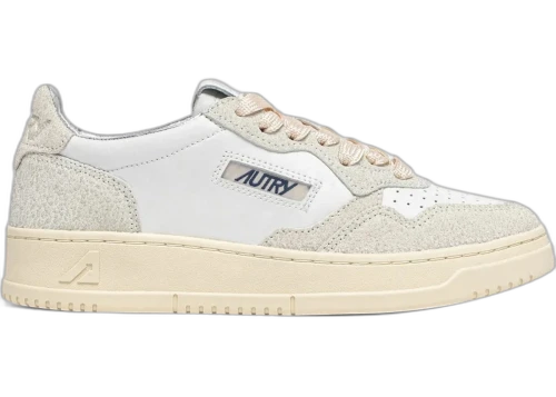 Autry Medalist Leather Low White Glitter (Women's)