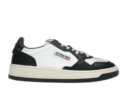 Autry Medalist Leather Low White Black (Women's)