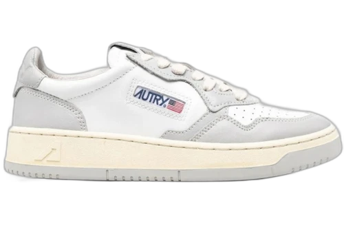 Autry Medalist Leather Low White Grey (Women's)