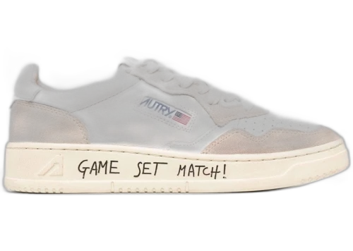 Autry Medalist Leather Low Game Set Match White Beige (Women's)