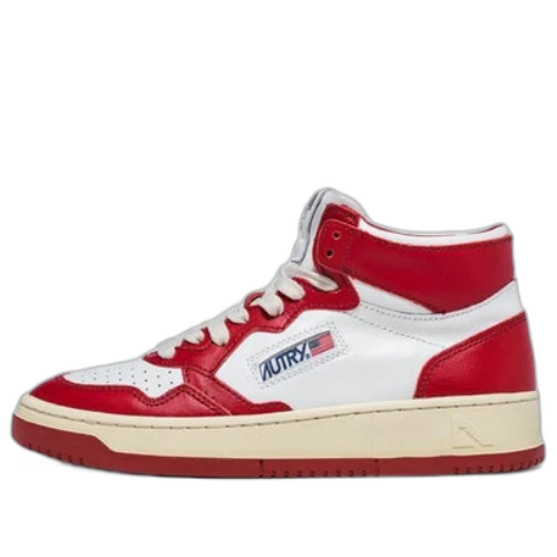 Autry Medalist Mid Leather Sneakers Two-Toned 'White Red' (Women's)