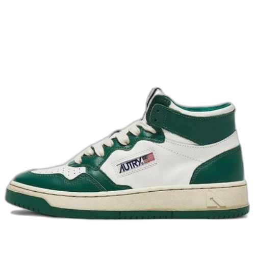 AUTRY Medalist Mid Leather Sneakers Two-Toned 'White Green' (Women's)