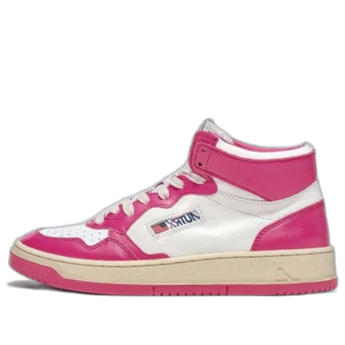 Autry Medalist Mid Leather Sneakers Two-Toned 'White Hot Pink' (Women's)