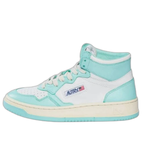 Autry Medalist Mid Leather Sneakers Two-Toned 'White Light Teal' (Women's)