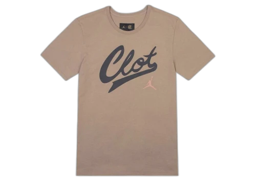 Air Jordan x CLOT Crossover Logo Printed T-Shirt Khaki