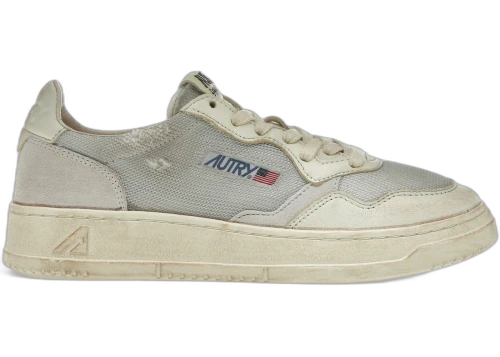 Autry Medalist Leather Low Grey White Super Vintage