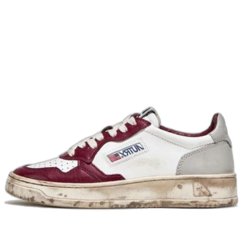 Autry Medalist Low Super Vintage Sneakers 'White Grey Burgundy' (Women's)