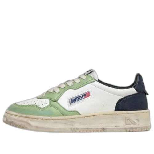 Autry Medalist Super Vintage Low Leather Sneakers 'White Green Teal' (Women's)