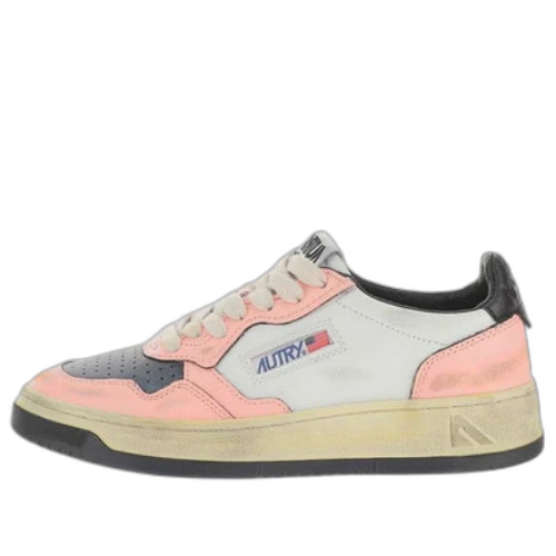 Autry Medalist Super Vintage Low Leather Sneakers 'White Pink Black' (Women's)