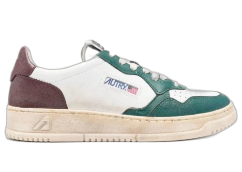 Autry Medalist Super Vintage Leather Low White Petrol (Women's)