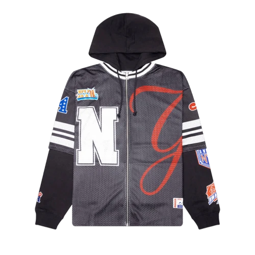 Awake NY Headcrack Champs Jersey Zip Hoodie 'Black'