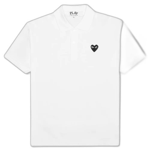 Comme des Garcons Play Black Emblem Polo White