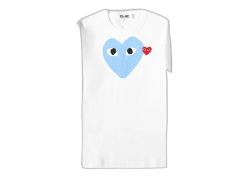 Comme des Garçons CDG Red Heart Colour Heart Tee White/Light Blue/Red