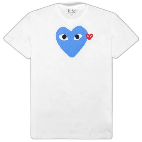 Comme des Garcons Play Red Emblem Heart T-shirt White/Blue