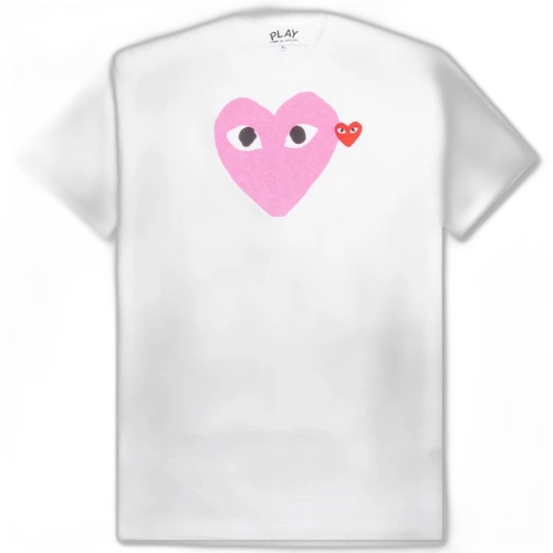 Comme des Garcons Play Red Emblem Heart T-shirt White/Pink