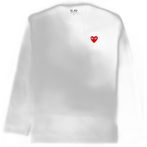 Comme des Garcons Play Red Emblem L/S T-shirt White