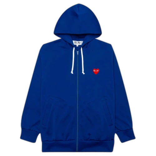 Comme des Garcons Play Red Heart Zip Up Hoodie Navy