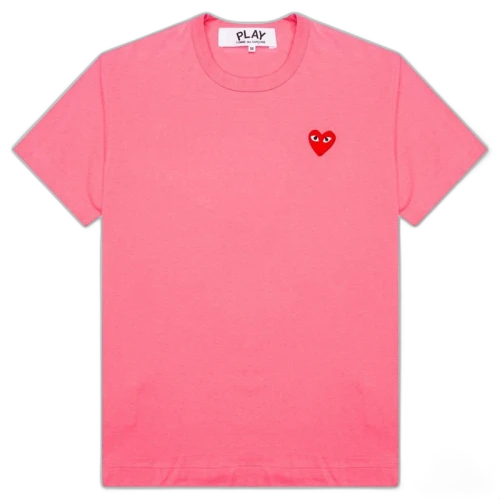 Comme des Garcons Play Pastelle Red Emblem T-shirt Pink
