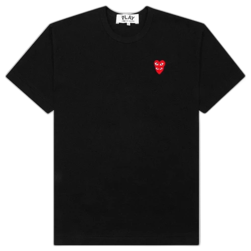 Comme des Garcons Play Red Stacked Heart T-shirt Black