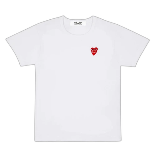 Comme des Garcons Play Double Red Heart T-shirt White