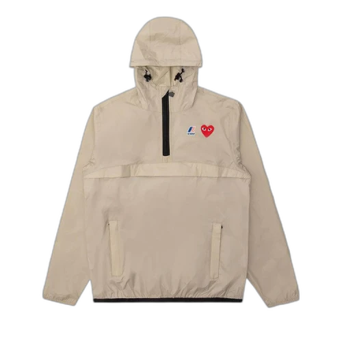 Comme des Garçons PLAY x K Way Half Zip Jacket 'Beige'