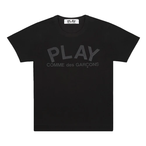 Comme des Garcons PLAY Play Black Text T-shirt Black