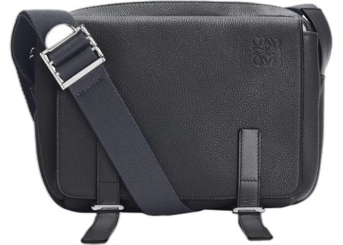 LOEWE Military Messenger Bag in Soft Grained Calfskin XS Anthracite