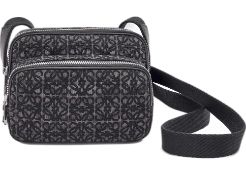 LOEWE Camera Bag in Anagram Jacquard Mini Anthracite/Black