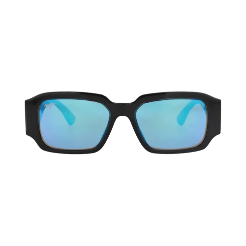 Maui Jim Square-Frame Nylon Sunglasses 'Black Black Blue'