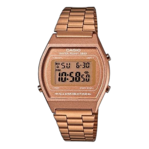 CASIO Waterproof Unisex Mens Rose Gold Digital