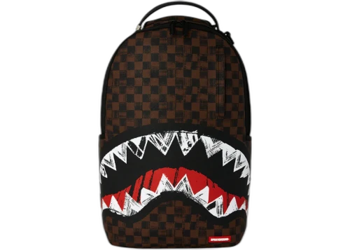 Sprayground Midnight Shadow Sharks in Paris Brown Backpack Multicolor