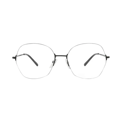 Balenciaga Round-Frame Metal Optical Frames Black Black Transparent (BB0014O-30006641-001)