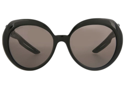 Balenciaga Oval-Frame Acetate Sunglasses Black/Grey (BB0024S-30007740-004-00011)