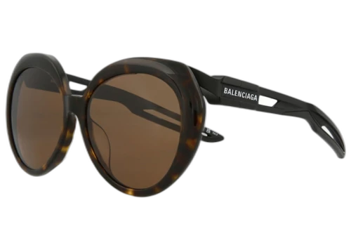 Balenciaga Oval-Frame Acetate Sunglasses Havana/Black/Brown (BB0024SA-30007767-001)