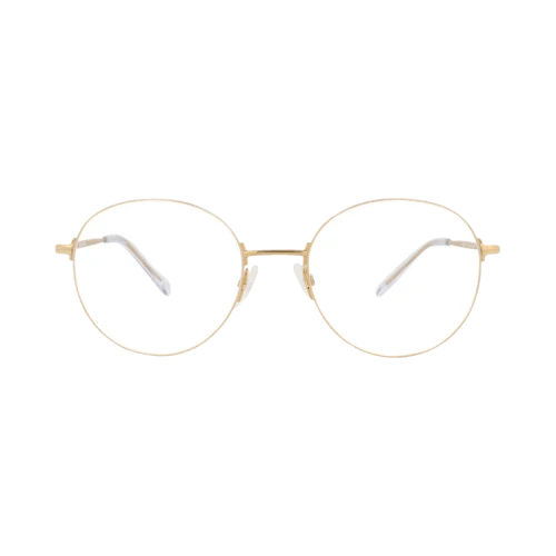 Balenciaga Round-Frame Metal Optical Frames Gold Gold Transparent (BB0035O-30006640-003)