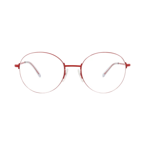 Balenciaga Round-Frame Metal Optical Frames Red Red Transparent (BB0035O-30006640-004)