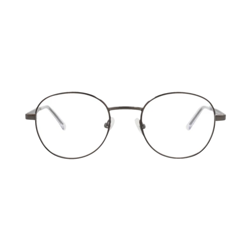 Balenciaga Round-Frame Metal Optical Frames Grey Grey Transparent (BB0036O-30007270-003)