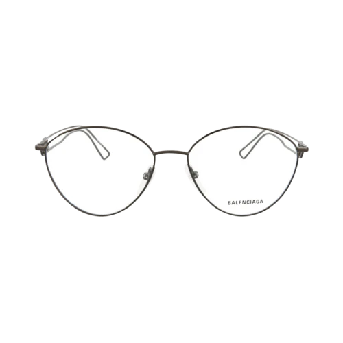 Balenciaga Round-Frame Metal Optical Frames Grey Grey Transparent (BB0066O-30008233-001)