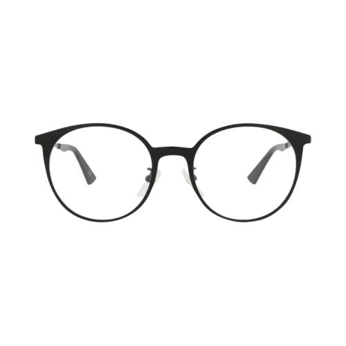 Balenciaga Round-Frame Metal Optical Frames Black Black Transparent (BB0084O-30008407-001)